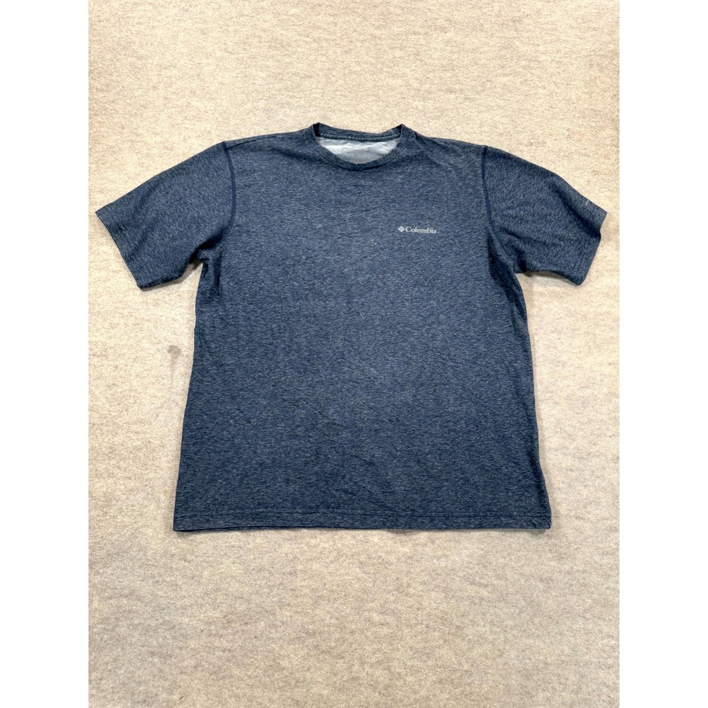 Columbia Omni Wick Thistletown Hills T Shirt Mens Blue Space Dye AM6211 L